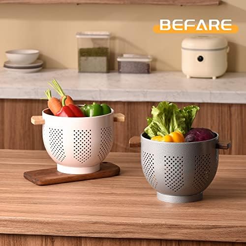Versatile Metal Colander with Easy Grip Handle Durable and Rust-Resistant