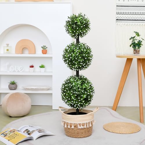 Elevate your outdoor space with Hobyhoons stylish artificial boxwood topiaries