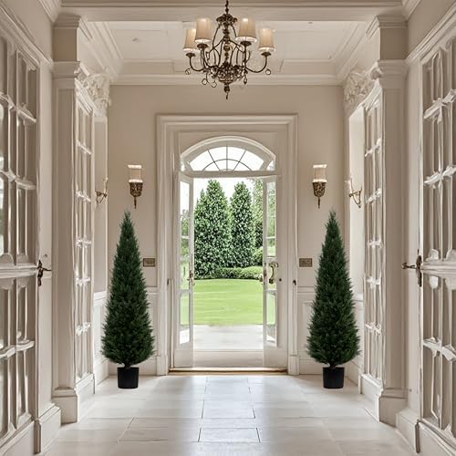 Kissilk 5-Ft Cedar Topiary - Realistic Outdoor