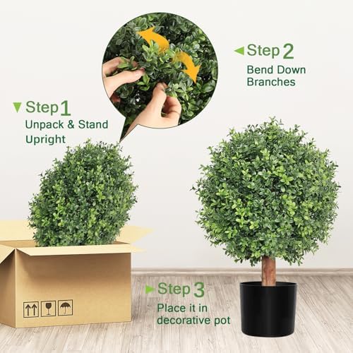 Lifelike Boxwood Topiary Outdoor Decor