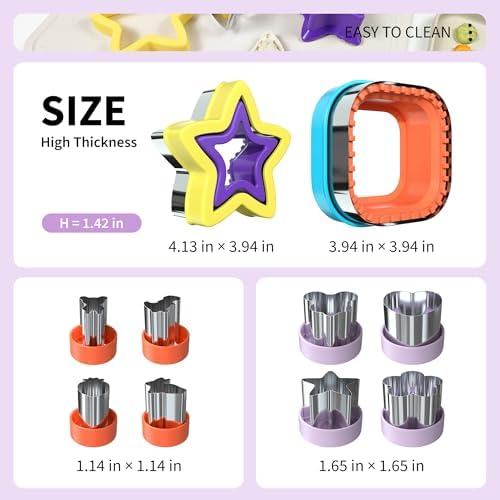20 Pcs Mini Cookie Cutters Sandwich Makers for Lunch Baking