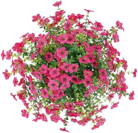 10 Bundles Artificial Faux Flowers for Outdoor Decor