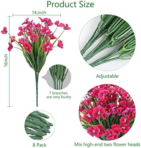 XEOLIAN Red Artificial Flowers UV-Resistant Craftsmanship Bundle