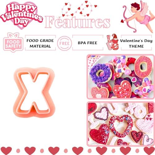 Mini Valentines Day Cookie Cutters Set with 22 Pieces