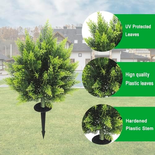 28 Inch Artificial Cypress Topiary Set of 2