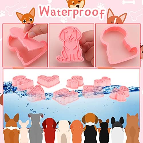 Vesici 8 Pcs Dog Cookie Cutters Funny Cartoon 3D Shapes Set
