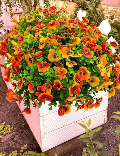 12-Piece Autumn Artificial Flowers UV-Resistant Realistic