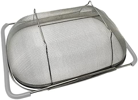 6 Quarts Stainless Steel Oval Over the Sink Colander with Expandable Handle