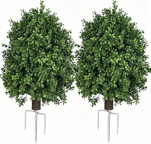 2-Pack Boxwood Topiary Bush Outdoor Use