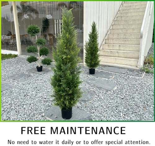 Durable 43ft Potted Cedar Topiary Tree for Indoors Outdoors