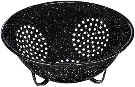 Efficient stainless steel colander with large holes for easy drainage