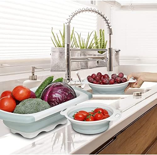 Collapsible Silicone Strainer Set for StudyPasta Veg Fruits Heat-Resistant Space-Saving