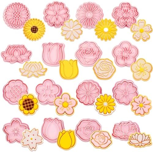 Festive 16-Piece Spring Flower Dive Cookie Cutters Set