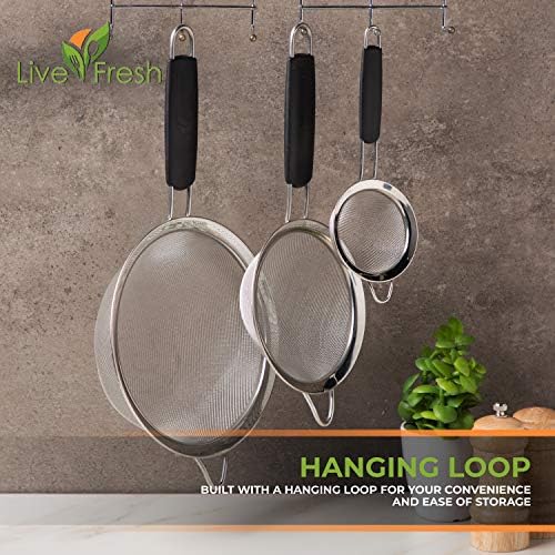 Stainless Steel Strainer Set Rust-Resistant with Non-Slip Handles