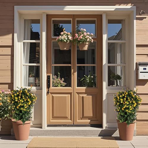 OAZALDA 2 Pack Artificial Boxwood Stems with Small Yellow Flowers Topiary Bonsai 25