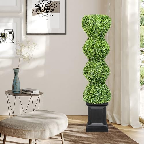 Elegant 43-inch Boxwood Topiary for Front Porch