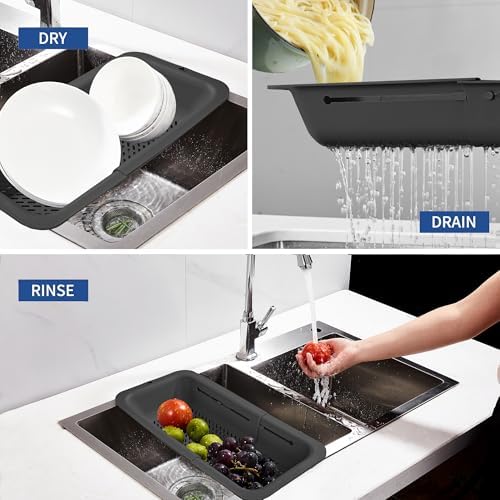collapsible colanderstrainer for kitchen