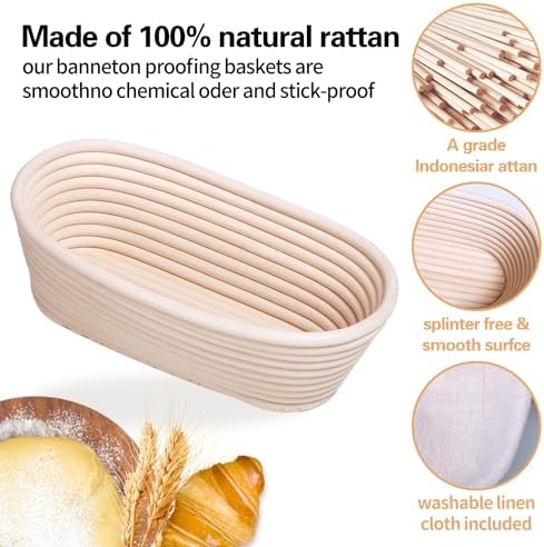 HOMEDISIAC Banneton Proofing Basket Set of 2