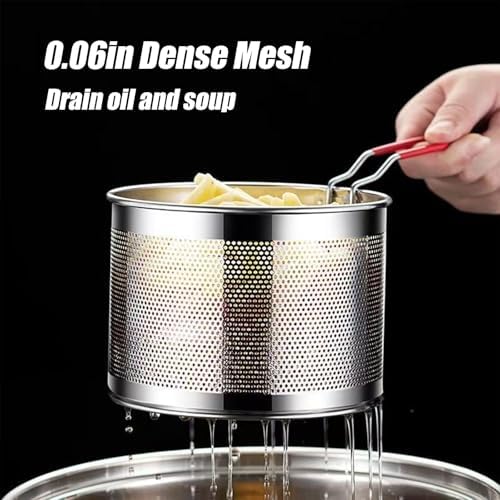 Mirrorless Frying Basket Heatproof Pasta Strainer Efficient and Compact
