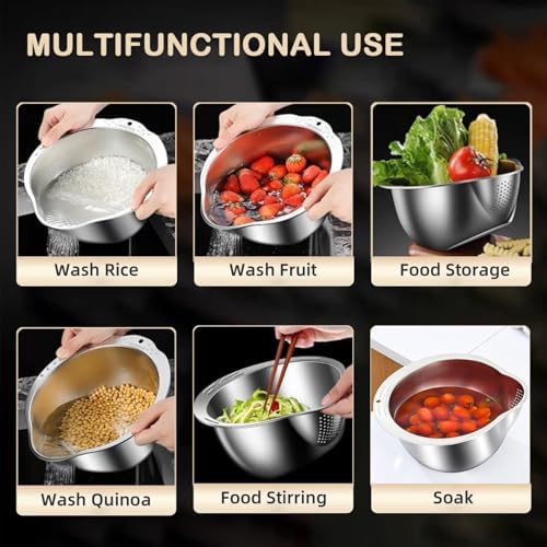 4-in-1 Stainless Steel Kitchen Colander