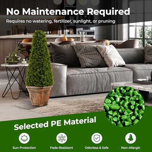Goplus 3ft Cone Boxwood Topiary 2-Pack
