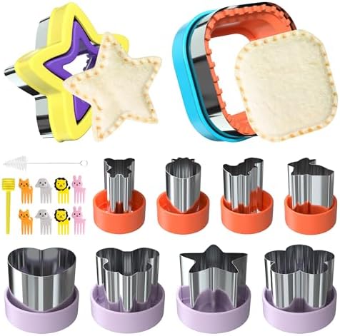 20 Pcs Mini Cookie Cutters Sandwich Makers for Lunch Baking