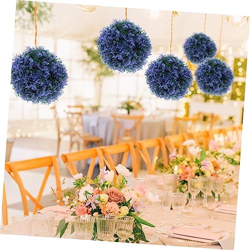 Faux Outdoor Grass Balls for Hanging Decor Purple