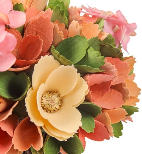 National Tree Company Artificial Pink and Yellow Floral Bundle 9 Inches
