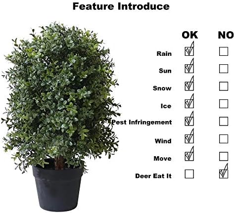 ALL SEASON GREEN 22 Artificial Topiaries Set of 2