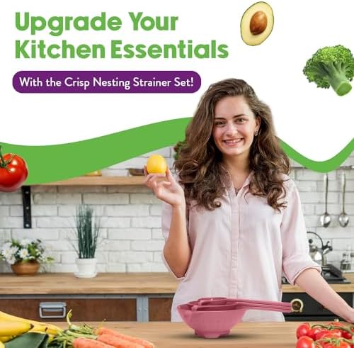 Perfect for Pasta Veggies Fruits - Compact 3-Piece Strainer Set