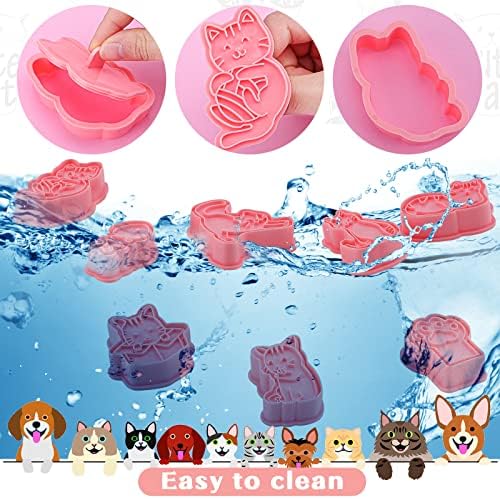 Sawysine 8 Pcs 3D Cat Cookie Cutters Set