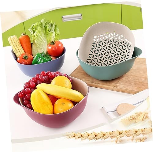 CIYODO Red Kitchen Colander with Washing Bowl