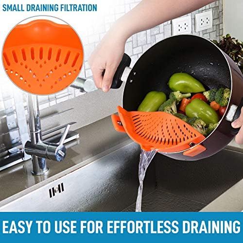 Zulay Silicone Pot Strainer - Adjustable Heat-Resistant Built-In Drain Premium Quality