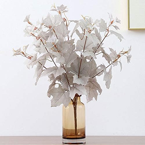 Artificial maple leaves 4Pcs light silver set