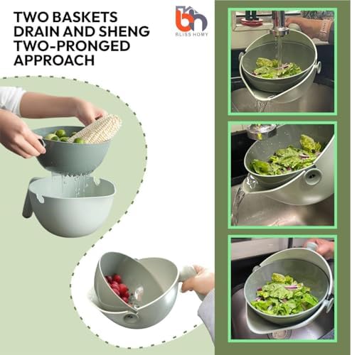 BLISS HOMY 2-in-1 Colander Strainer Bowl