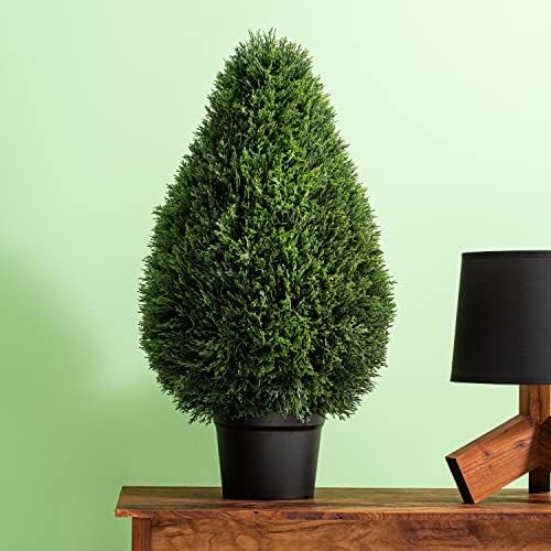 Realistic Cedar Teardrop Topiary