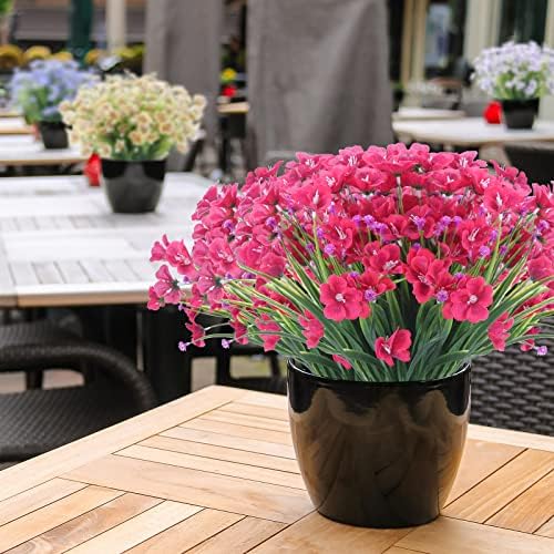 XEOLIAN Red Artificial Flowers UV-Resistant Craftsmanship Bundle
