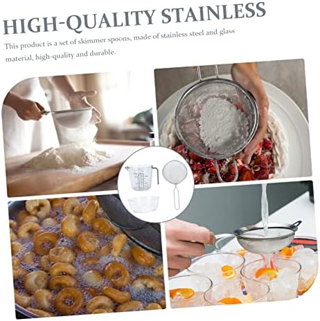1 Set Glass Measuring Cups Stainless Steel