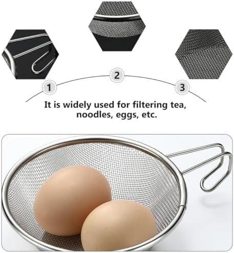 MAGICLULU 3 Pcs Folding Stainless Steel Sieve Strainer for CookingNoodleTea Easy Clean