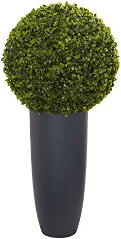 Nearly Natural Boxwood Artificial Topiary Outdoor Planter
