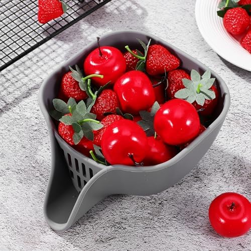Silicone Drainer Basket with Spout for Kitchen Essential