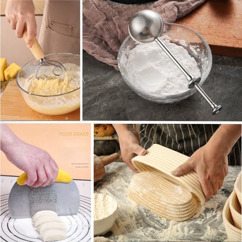 VnkloMes Bread Proofing Basket Set 20 Components for Professional and Home Bakers