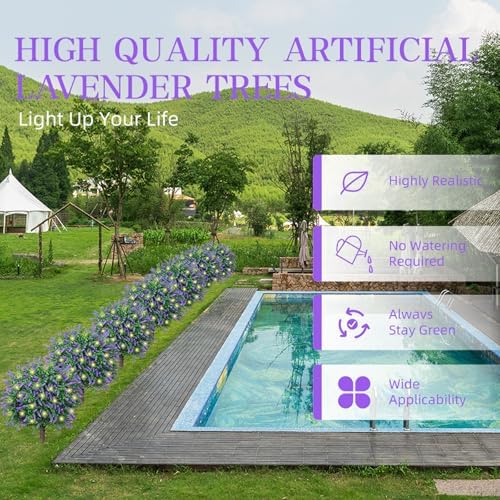 Artificial Lavender Topiary with Led Lights