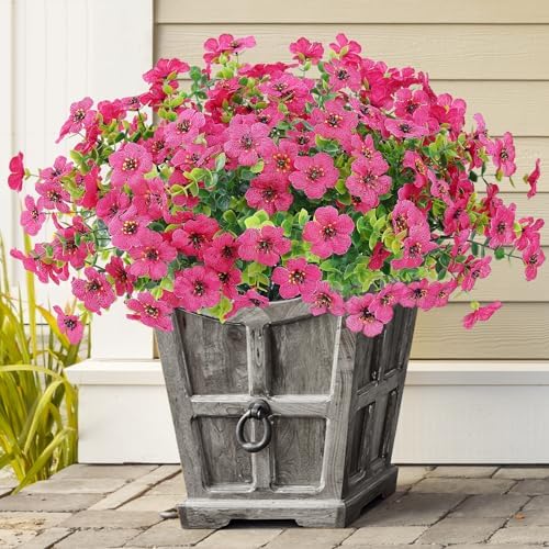 10 Bundles Artificial Faux Flowers for Outdoor Decor