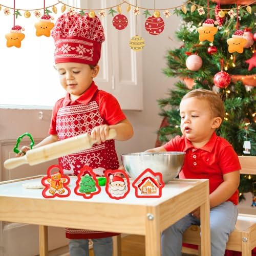 12-Piece Christmas Cookie Cutter Set Plastic Holiday Preparation