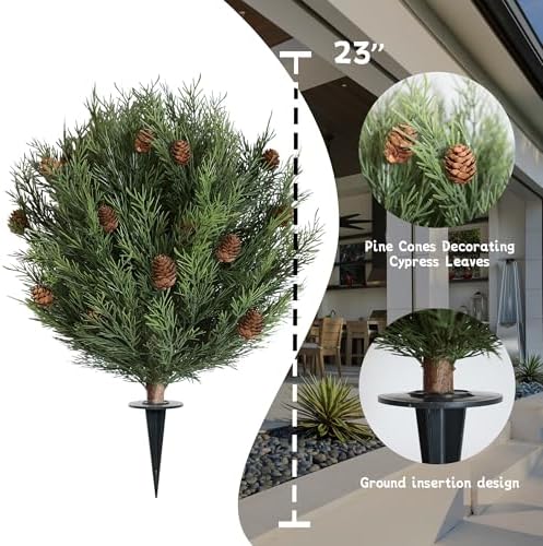 OAZALDA UV Resistant Cedar Topiary Trees Set of 2