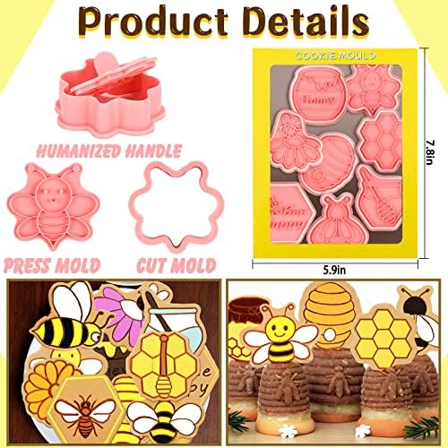 Hoolerry Summer Bee Cookie Cutters Set
