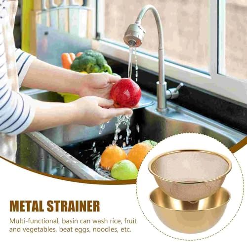 2PCS Set Strainer _mesh colander stainless steel cooking basket for kitchen use