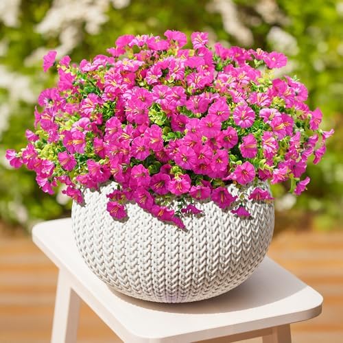 IVYDALE Natural-Aesthetic Outdoor Fuchsia Morning Glory Eucalyptus Plant Bundle