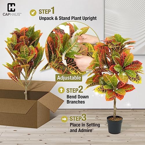 Fencer Wire 42 Inch Artificial Topiary Croton Tree